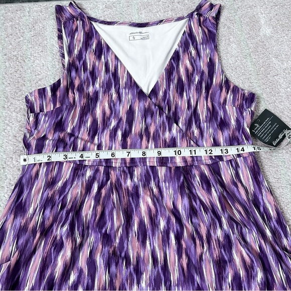 NWT Eddie Bauer Purple and Pink Ikat Aster Crossover Dress Outdoors Size Small - Picture 8 of 11
